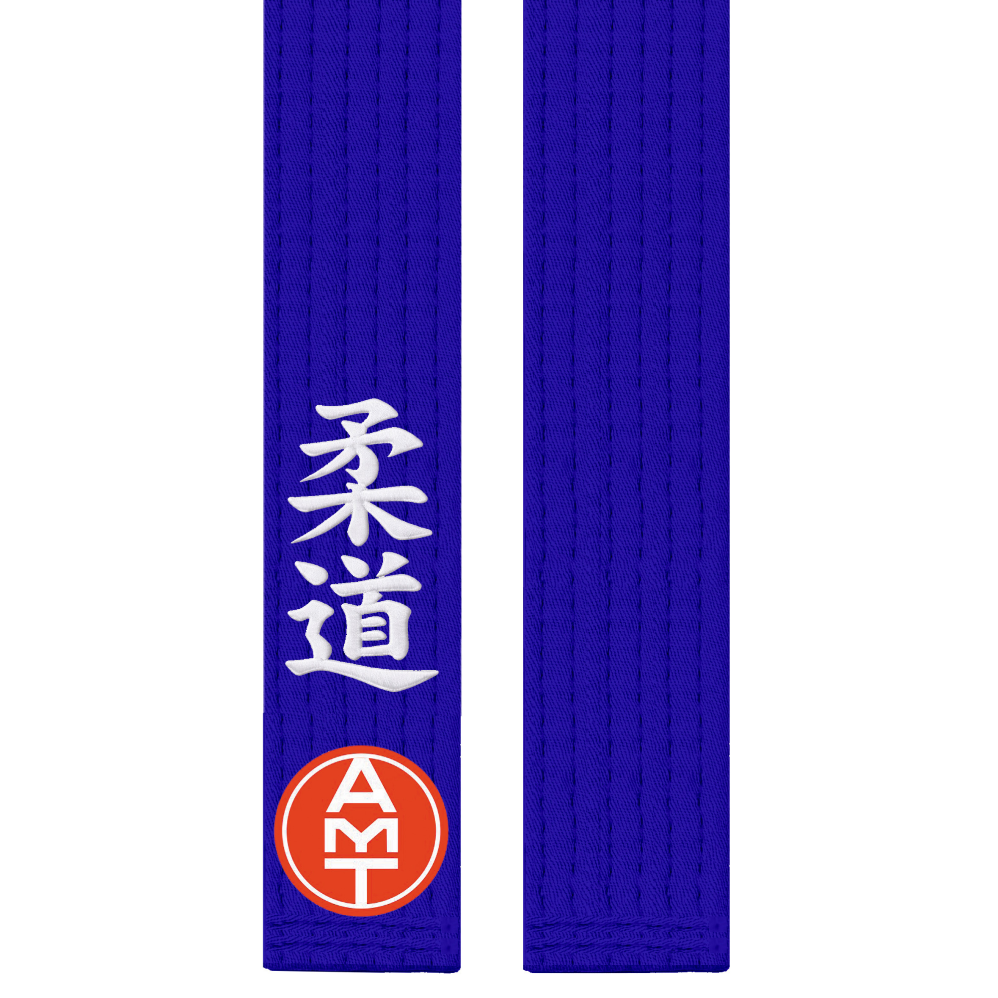 FAIXA DE JUDÔ AZUL ESCURA BORLINHA PREMIUM BORDADO KANJI